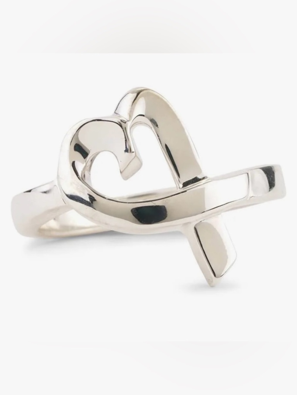 Tiffany & Co. Paloma Picasso 925 Sterling Silver Loving Heart Ring US 5/UK J 1/2